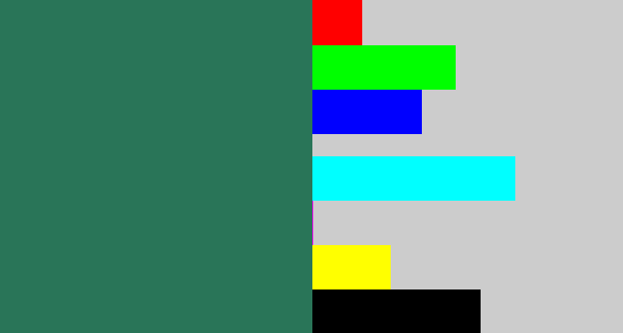 Hex color #297558 - dark green blue