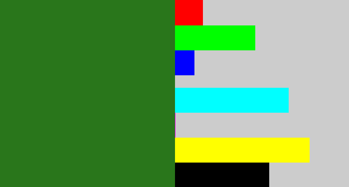 Hex color #29761b - tree green