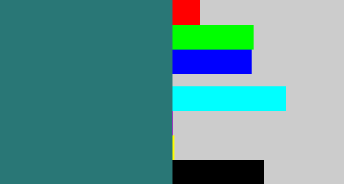 Hex color #297776 - blue green