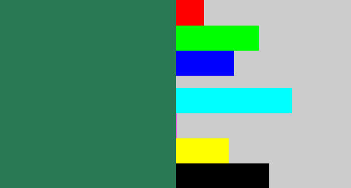 Hex color #297955 - dark green blue