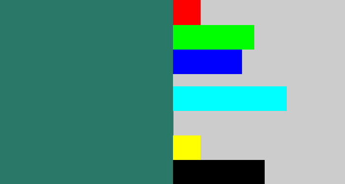 Hex color #297966 - blue green