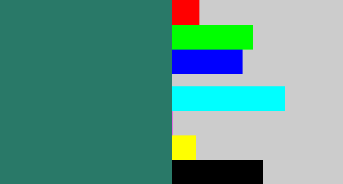 Hex color #297968 - blue green