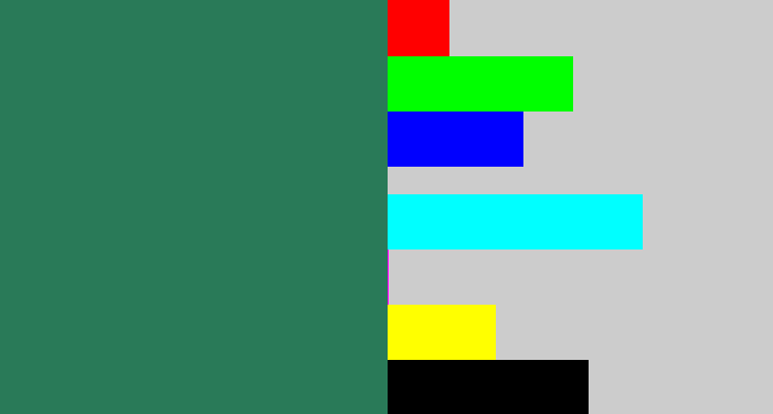 Hex color #297a58 - dark green blue