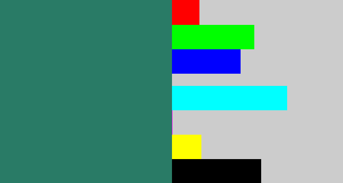 Hex color #297b66 - blue green