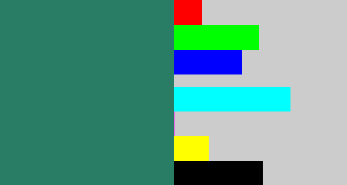 Hex color #297d64 - viridian