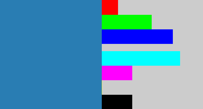 Hex color #297db3 - bluish