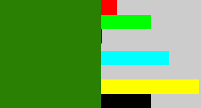 Hex color #298003 - dark grass green