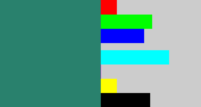 Hex color #29816d - viridian