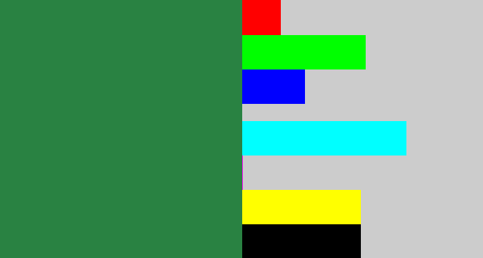 Hex color #298242 - darkish green
