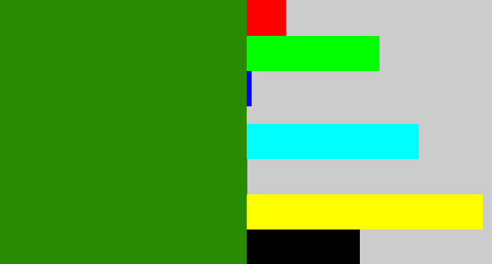 Hex color #298a05 - dark grass green