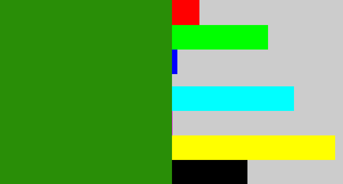 Hex color #298e07 - dark grass green