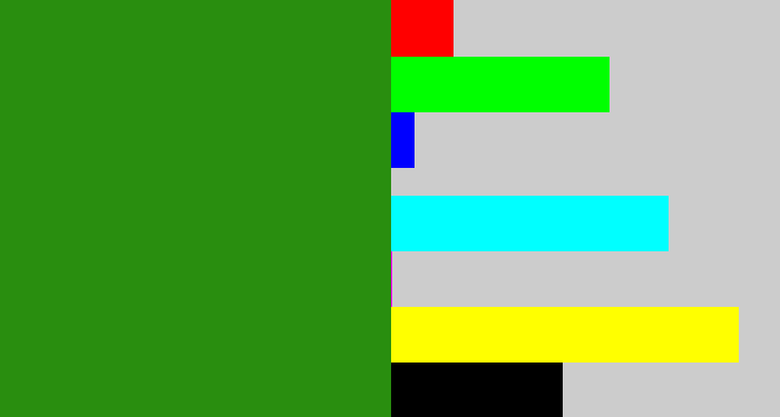 Hex color #298e0f - tree green