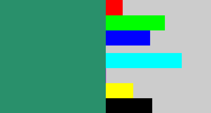 Hex color #29906b - viridian