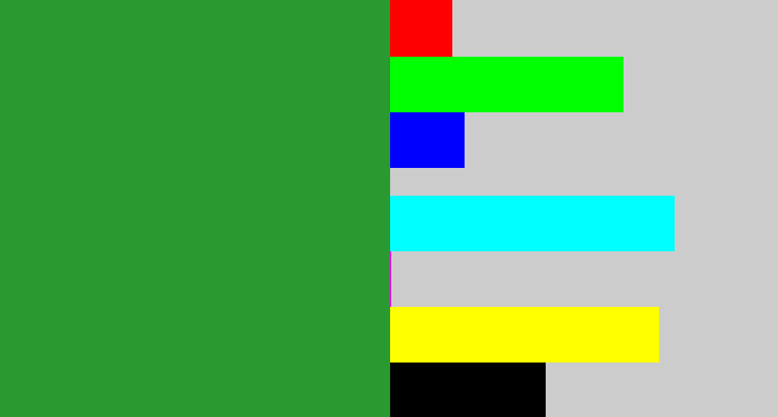Hex color #299a30 - darkish green