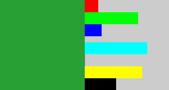 Hex color #29a033 - medium green