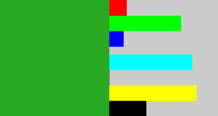Hex color #29a821 - green