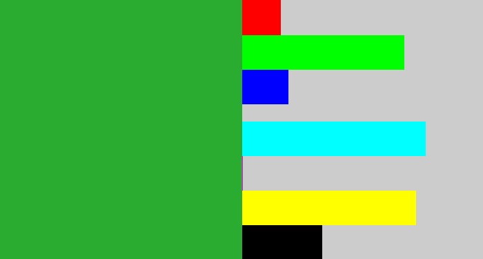 Hex color #29ac30 - medium green