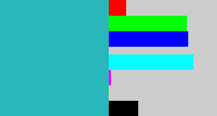 Hex color #29b7ba - tealish