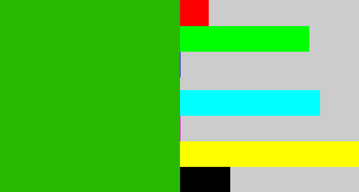 Hex color #29b800 - green