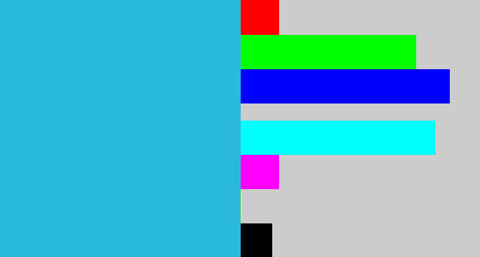 Hex color #29b9dd - turquoise blue