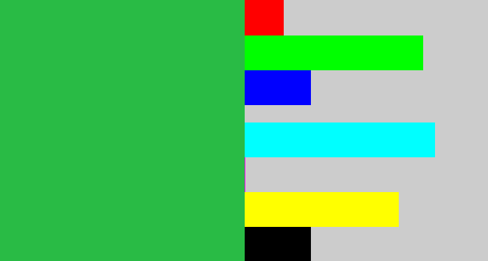 Hex color #29bb45 - medium green