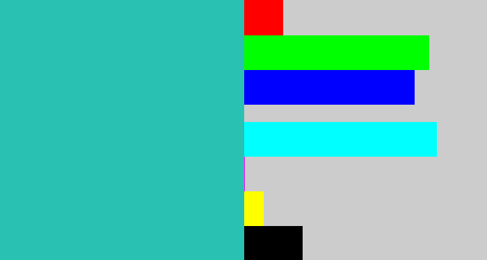 Hex color #29c1b2 - tealish