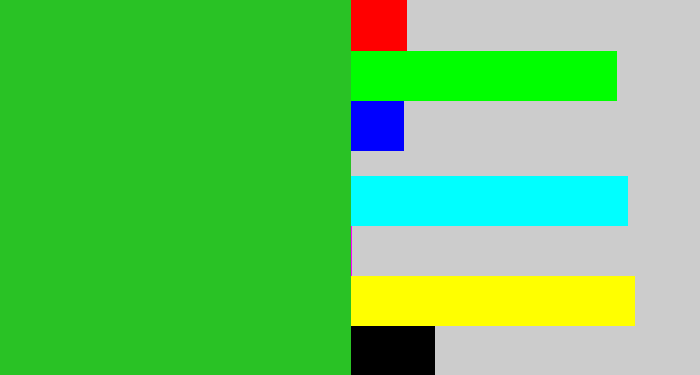 Hex color #29c225 - green