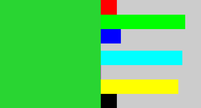 Hex color #29d532 - radioactive green