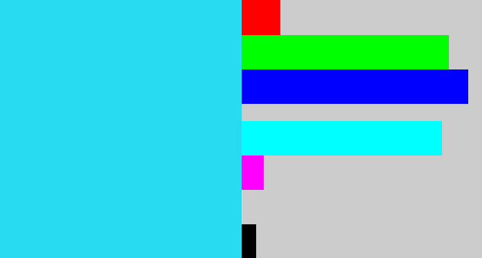 Hex color #29dbf0 - bright light blue
