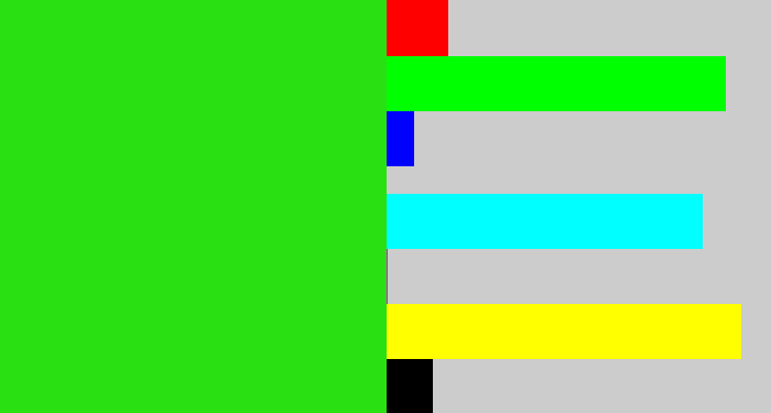 Hex color #29e112 - vivid green