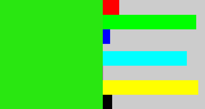 Hex color #29e711 - vivid green