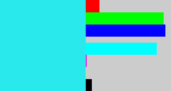 Hex color #29e9ec - bright light blue