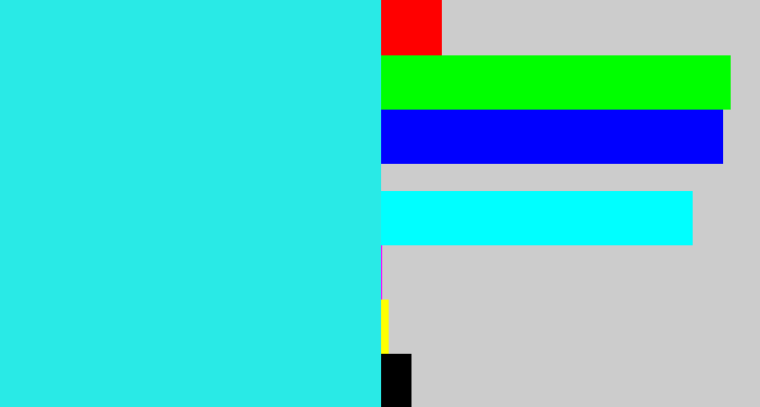 Hex color #29eae6 - bright light blue