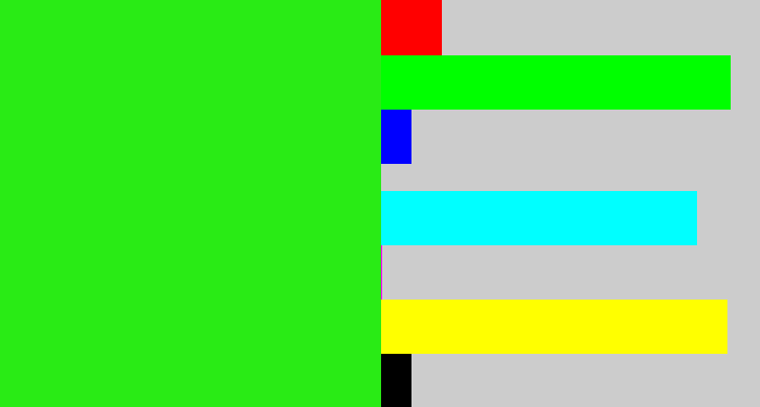 Hex color #29eb15 - vivid green