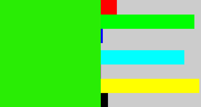 Hex color #29ed05 - vivid green