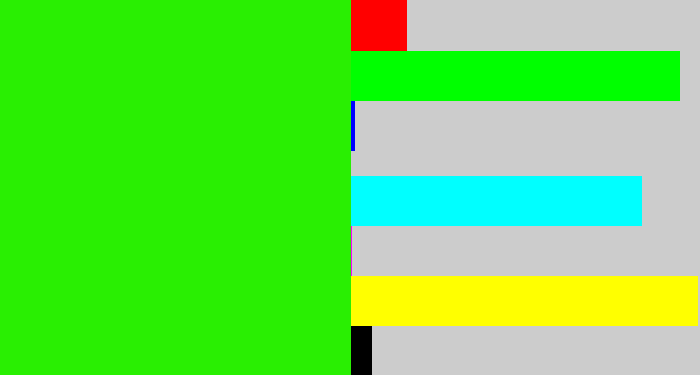 Hex color #29ef02 - vivid green