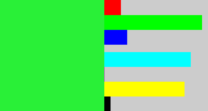 Hex color #29f037 - hot green