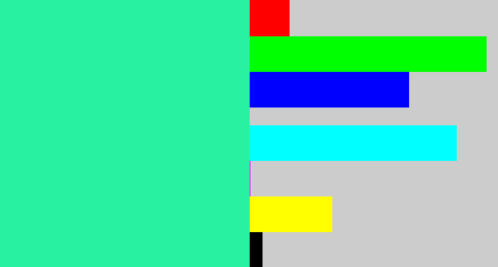 Hex color #29f1a2 - greenish cyan
