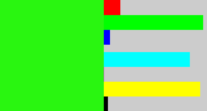 Hex color #29f610 - vivid green