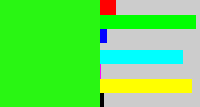 Hex color #29f613 - vivid green