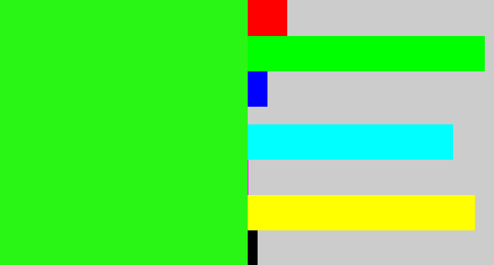 Hex color #29f614 - vivid green