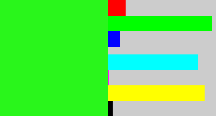 Hex color #29f61b - radioactive green