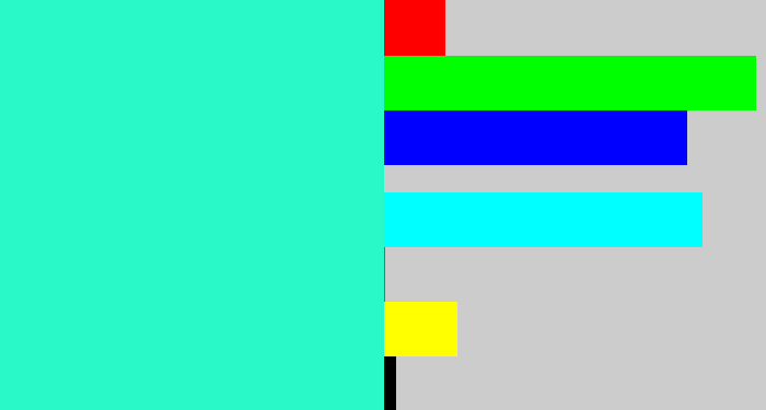 Hex color #29f8c9 - greenish cyan
