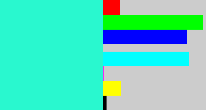 Hex color #29f8cf - greenish cyan