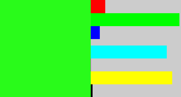 Hex color #29fb1a - radioactive green
