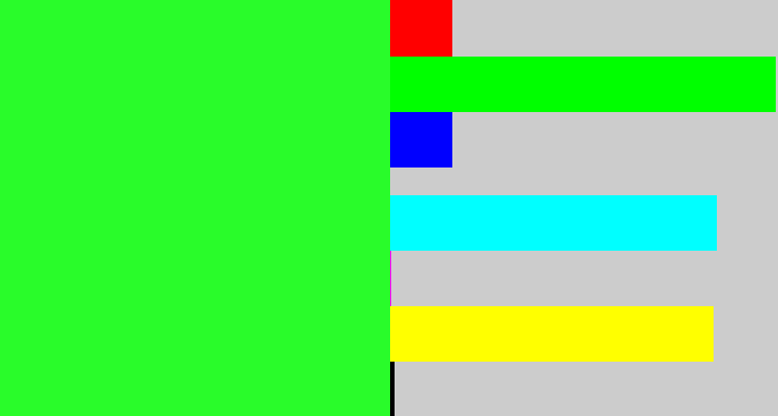 Hex color #29fc2a - hot green