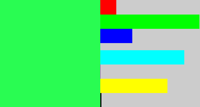 Hex color #29fc52 - bright light green