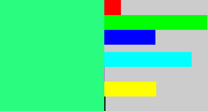 Hex color #29fc7e - wintergreen