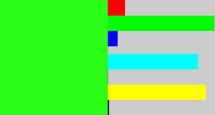 Hex color #29fd16 - radioactive green
