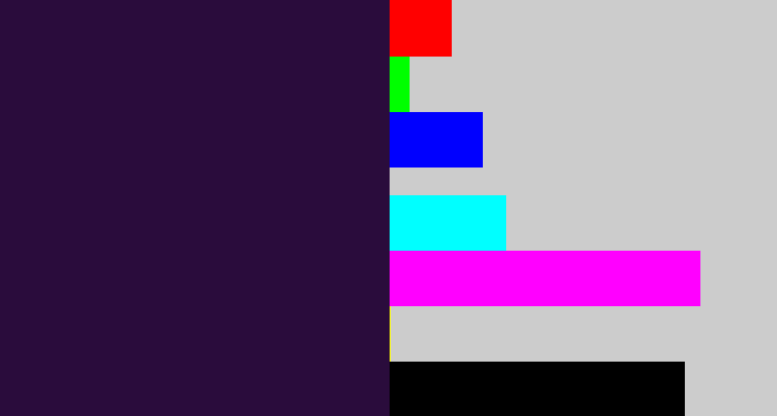 Hex color #2a0c3c - midnight purple